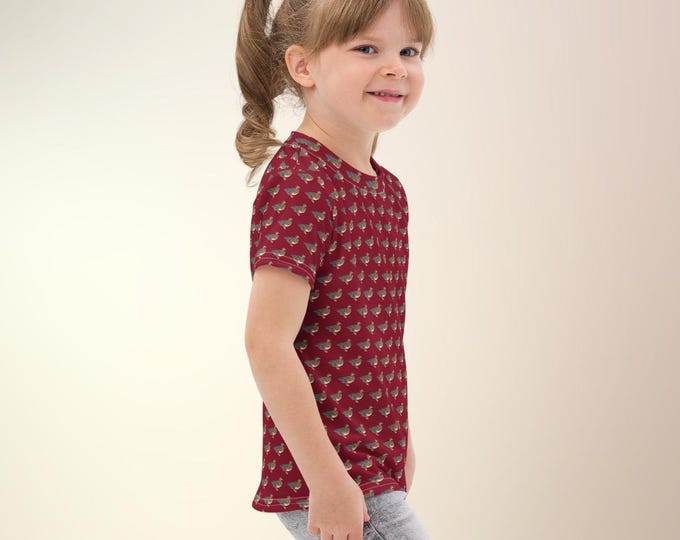 Mallard Reserve Bordeaux Burgundy Duck Print Kids T-Shirt | Preppy Heritage Tee | Matching Family & Pet | Top Nacch Luxe
