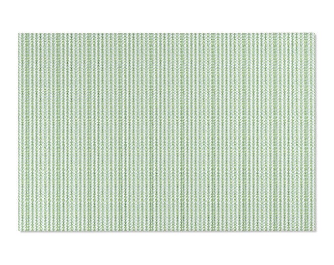 Mint Green & White Striped Area Rugs | Pastel Stripe Floor Mat, Reversible Non-Slip Rug 6'x4'