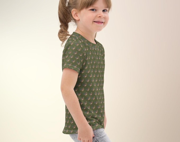 Mallard Reserve Evergreen Estate Duck Print Kids T-Shirt | Preppy Heritage Tee | Matching Family & Pet | Top Nacch Luxe