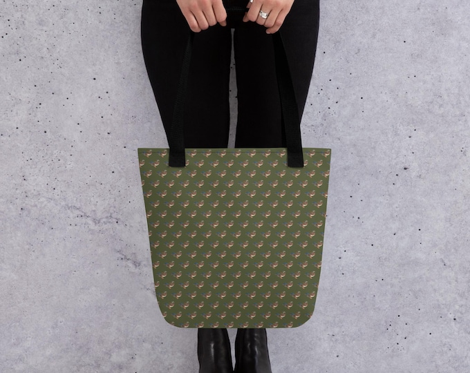 Mallard Reserve Village Market Tote | Evergreen Estate Duck Print Reserve Tote Bag | Luxury Heritage Preppy Sporting Canvas Tote