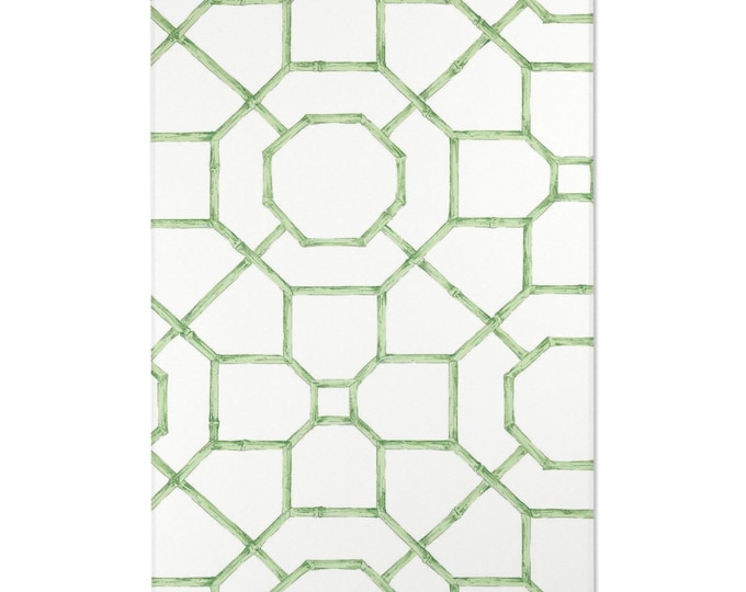Preppy Trellis Area Rug 4x6 | Green Ivory Geometric Lattice Rug | Coastal Classic Chenille Rug | Neutral Pattern Decor