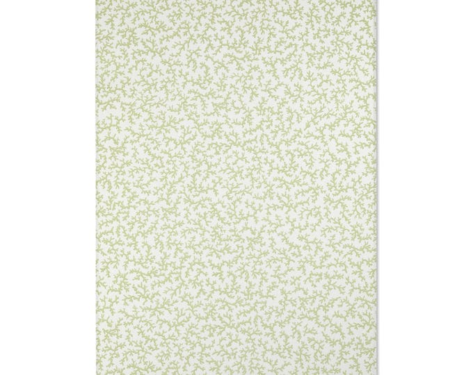 Soft Green & White Micro Vine Pattern Area Rug | Botanical Abstract Floor Rug (48"x72")