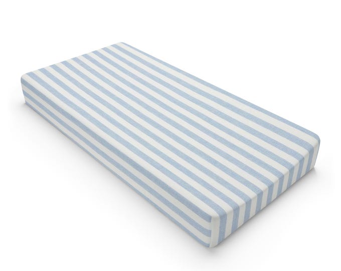 Blue Striped Baby Changing Pad Cover | Nursery Changing Pad