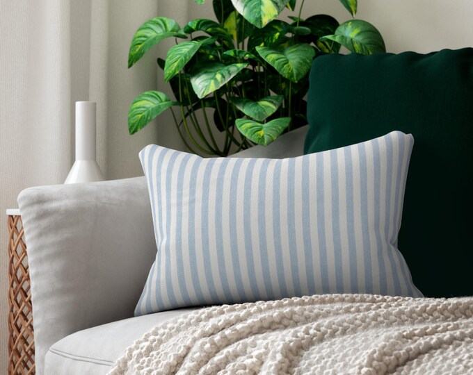Blue Striped Lumbar Pillow