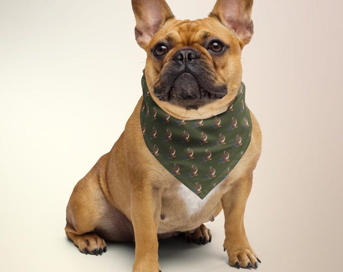 Mallard Duck Print Pet Bandana | Country Estate Style Dog Accessory