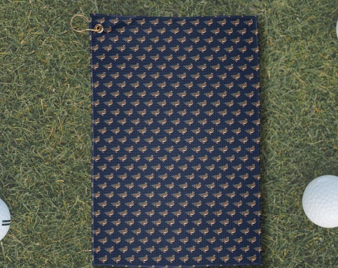 Newport Navy Mallard Duck Golf Towel | Preppy Heritage Sports Accessory | Country Club Style | Top Nacch Luxe