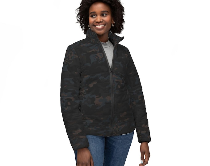 Black Camo Puffer Jacket