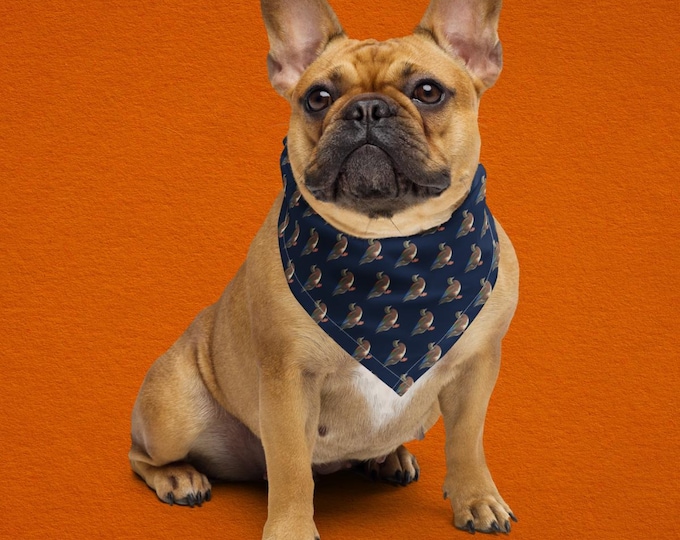 Mallard Duck Bandana | Newport Navy Heritage Print Pet Accessory