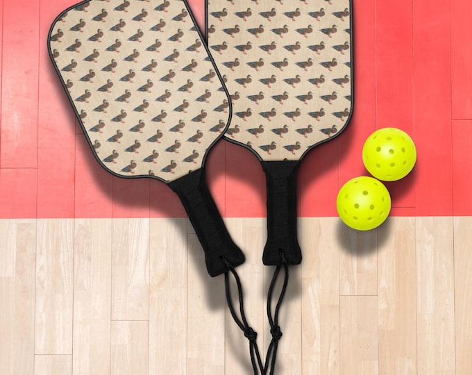 Champagne Chalet Mallard Duck Pickleball Set | Preppy Country Club Paddle Set | Heritage Leisure Sport | Top Nacch Luxe