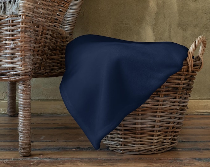 Newport Navy Luxury Solid Throw Blanket 50x60 | Coastal Preppy Estate Decor | Country Club Home | Silk Touch Sofa Bed Throw Blanket