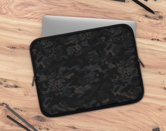Black Camo Laptop Sleeve | Dark Camouflage Neoprene Sleeve | 13"
