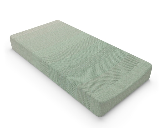 Sage Green Striped Baby Changing Pad Cover