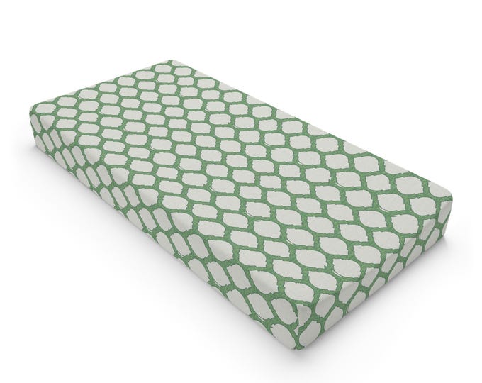 Green Giraffe Spot Baby Changing Pad Cover | Nursery Bedding