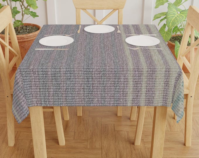 Pastel Striped Woven Pattern Tablecloth