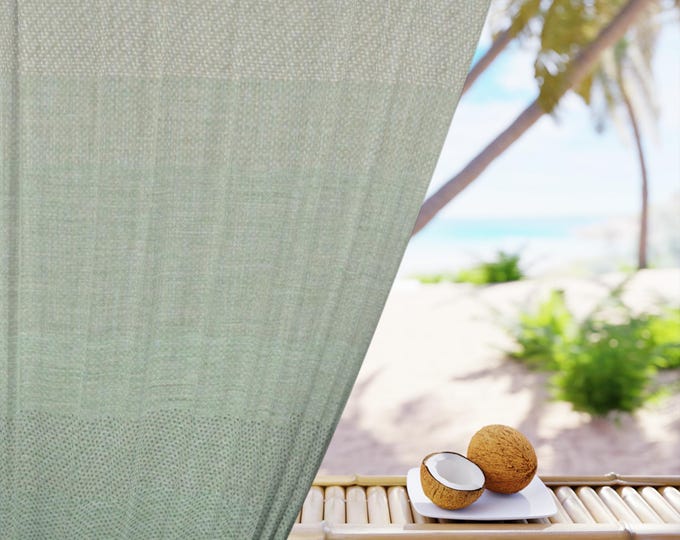Seafoam Gradient Window Curtain | Single Panel Drapery