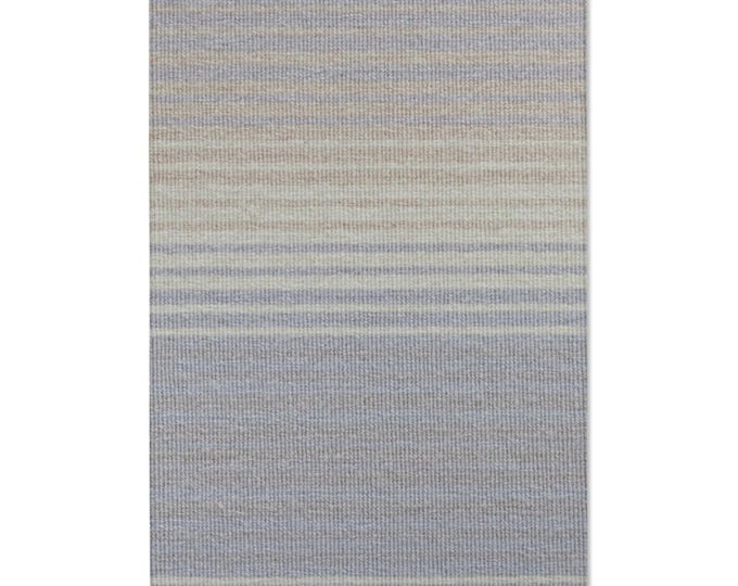 Soft Ombre Blue Stripe Area Rug | Coastal Gradient Floor Rug (48"x72")