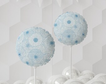 Globo con estampado de margaritas azules de 28 cm (11 pulgadas)