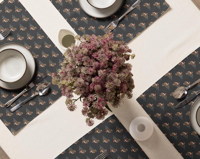 Mallard Duck Print Placemats Set of 4 | Preppy Heritage Table Decor