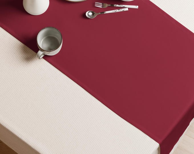 Bordeaux Burgundy Solid Table Runner 90"x16" | Preppy Heritage Decor | Estate Dining Table | Top Nacch Luxe