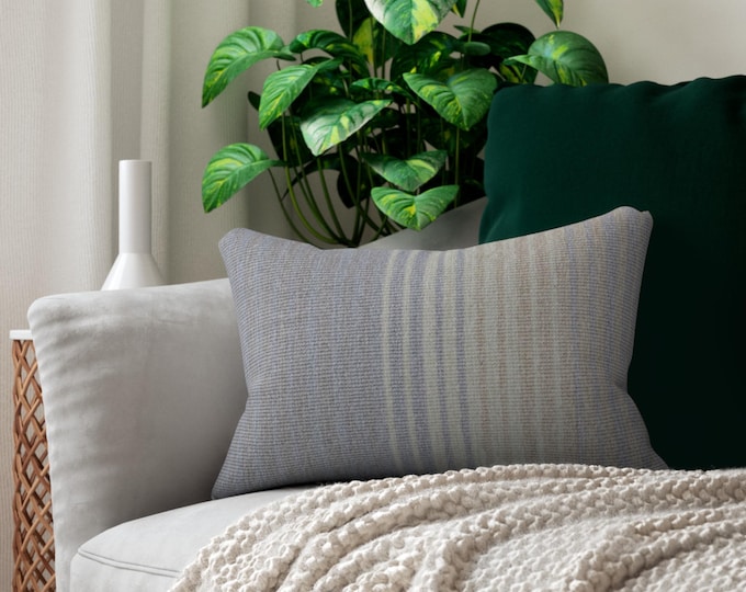 Neutral Striped Gradient Lumbar Pillow