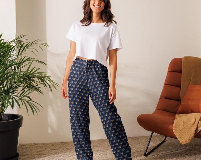 Mallard Reserve Newport Navy Duck Print Women’s Pajama Pants | Top Nacch Luxe Heritage