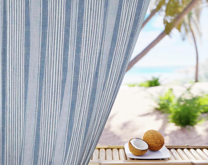 Blue Striped Curtain Panel | Window Curtain