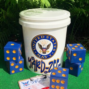 Navy Theme Yard-zee - Customized YARDZEE games - Outdoor  Lawn Games - Lawn Dice - Yahtzee - FREE SHIPPING