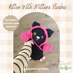 Cat Plushie Crochet PATTERN |  Crochet Amigurumi Pattern | Kitty Pattern | Crochet Animal Pattern | Crochet Plushie Black Cat
