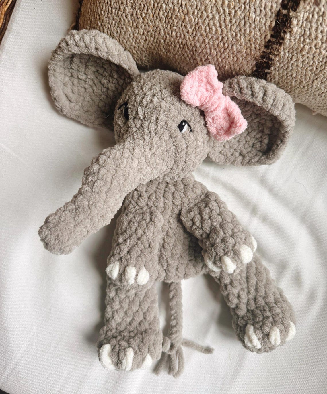 Elephant Lovey Crochet PATTERN | Low Sew Crochet Amigurumi Pattern ...