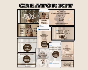 Kit de marque de créateur avec droits de revente | Produit numérique PLR pour UGC et influenceurs | Modèles d'argumentaires, contacts de la marque et guide des prix