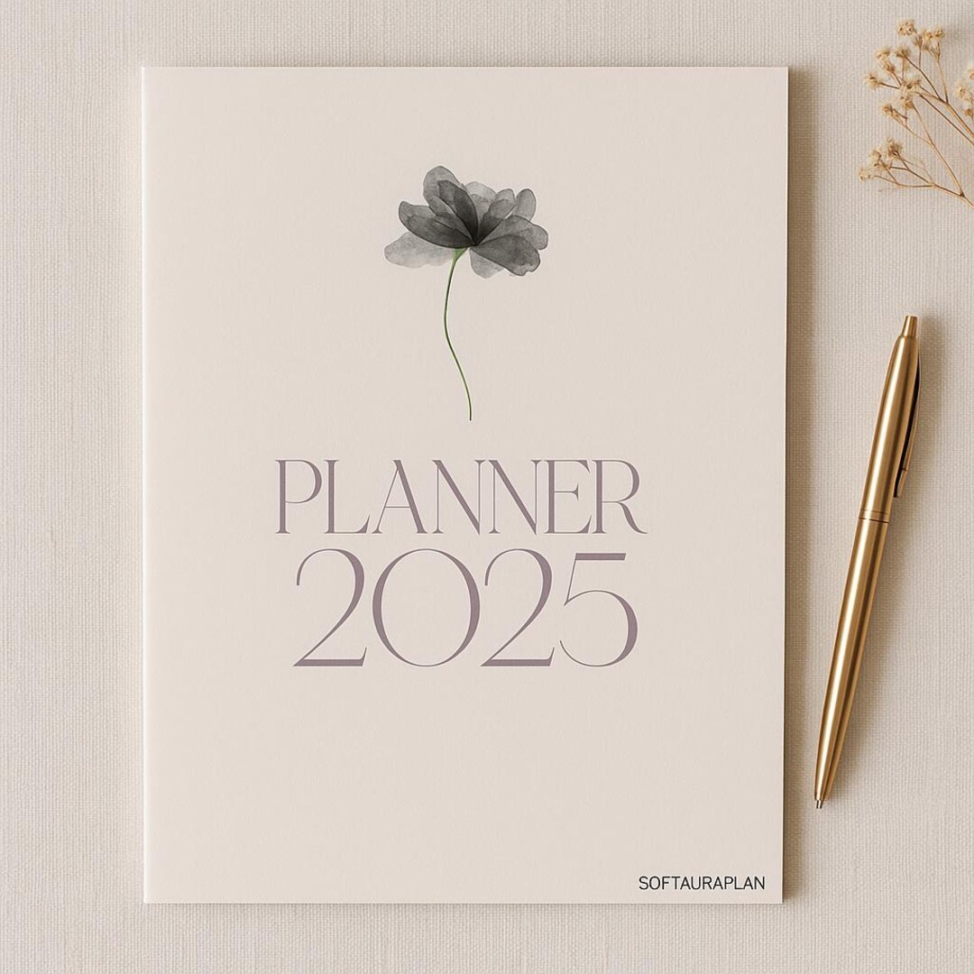2025 Digital Planner | Minimalist Aesthetic Printable Calendar | Floral ...