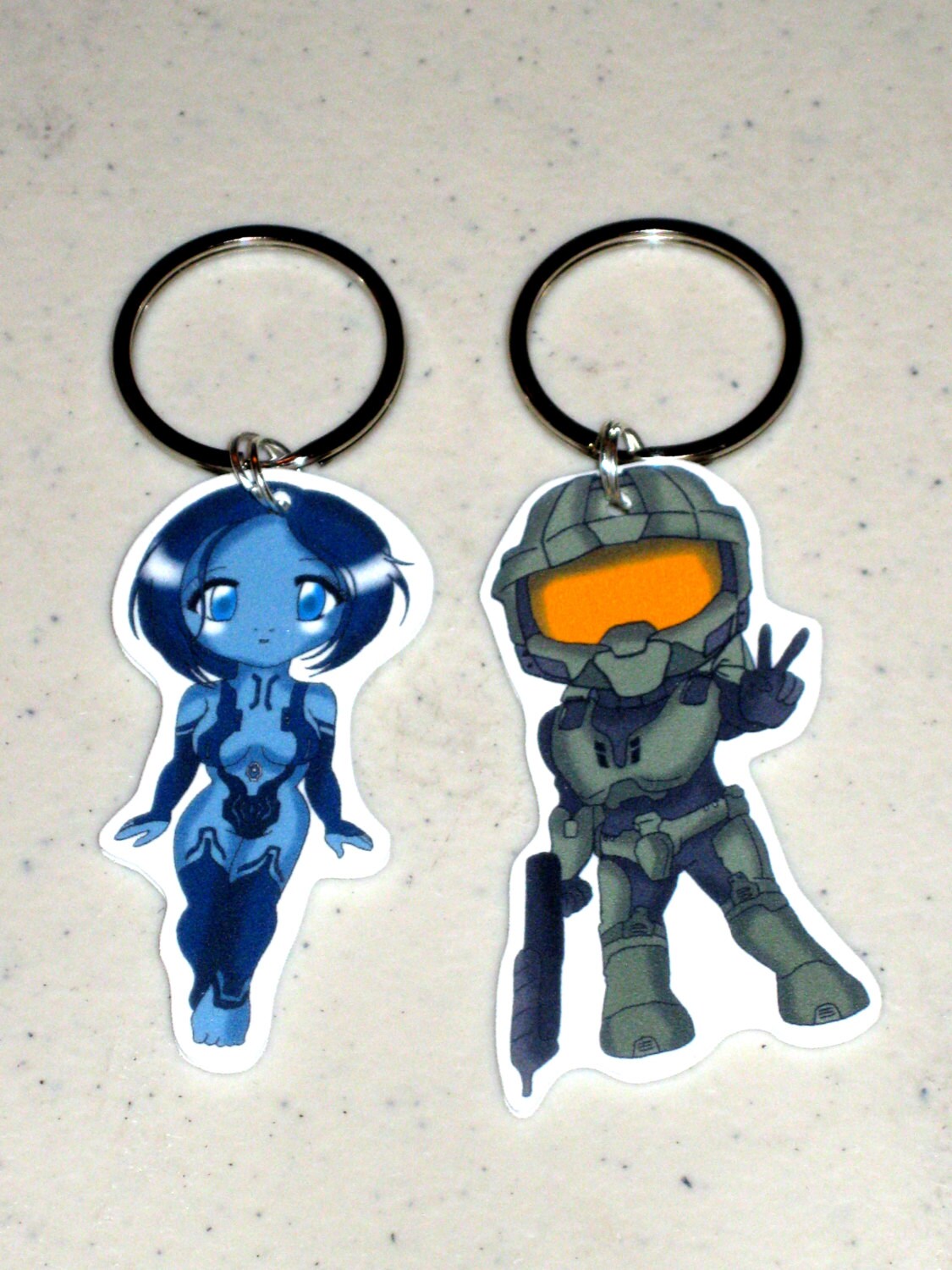 Master Chief or Cortana Halo 4 Keychain Necklace Etsy