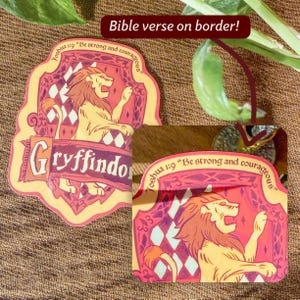 Gryffindor Hogwarts House Sticker for Harry Potter Fans, Christian Girl Book Lover Adhesive, Gift for Christian Nerd