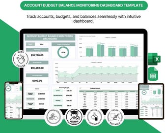 Personal Finance Tracker | Budget Balance Dashboard for Excel, Google Sheets