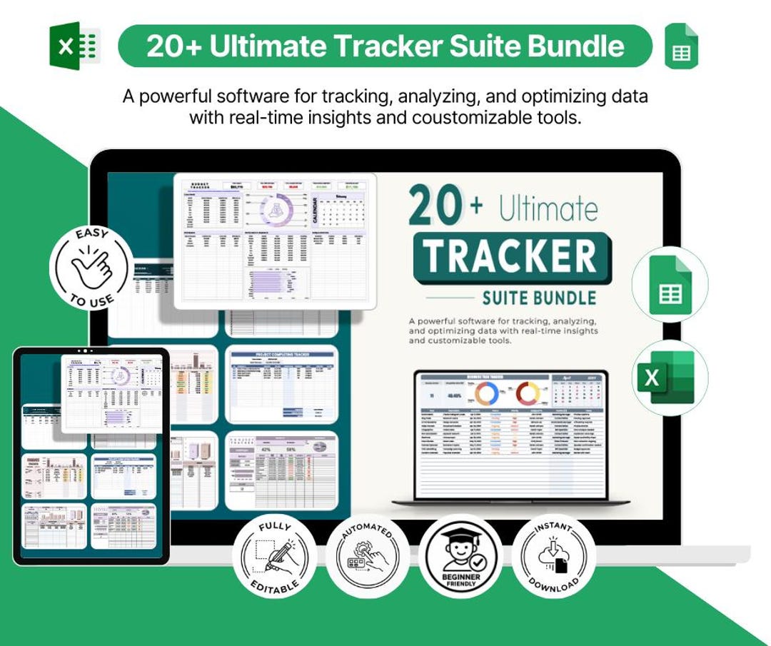 Ultimate Tracker Suite Bundle, Business Personal Planner (excel, Google ...