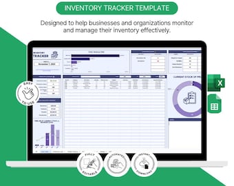 Inventory Tracker Excel and Google Sheets Template Stock Management Spreadsheet Small Business Inventory Dashboard Order and Supplier Log