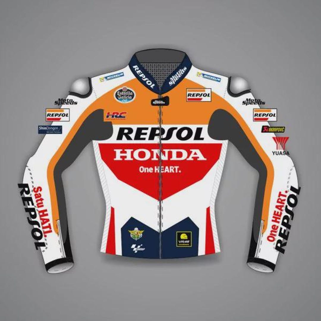 Honda Repsol Leather Motorcycle Racing Jacket - CE Armors Protection ...
