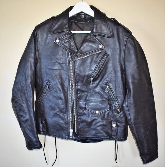 70s Schott Perfecto Motorcycle Leather Jacket sz4