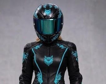 Apex Moto Women's Wolf Spirit Motorcycle Racing Suit | Custom Leather Biker Suit CE Approved