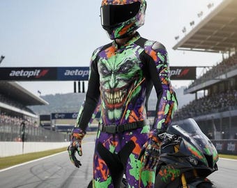Joker-stil motorcykelracingdräkt | Kohud, specialdesignad