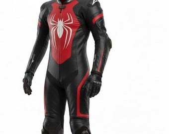 Web Slinger Motorcycle Racing Suit | Cowhide Leather, CE Armored