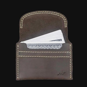 Handmade Leather Card Holder: Minimalist Credit Card Wallet