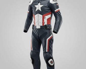 Handmade Leather Captain Motorcycle Suit • Cosplay Moto Gear