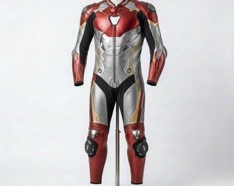 SuperHero Inspired Leather Motorcycle Racing Suit | CE Approved Armor