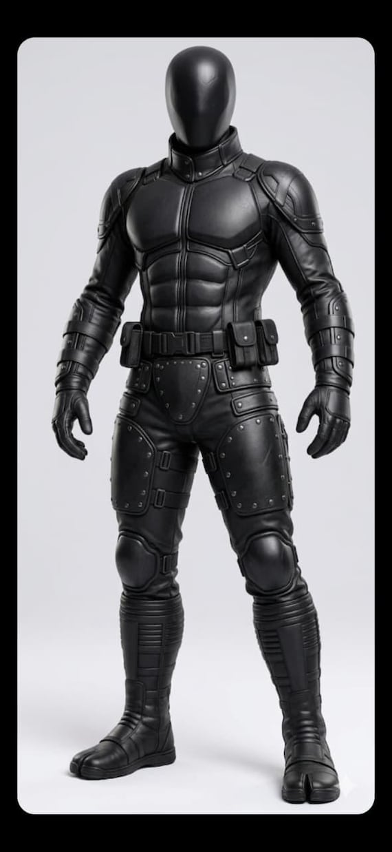 Custom Tactical Armor Suit, Superhero Cosplay Biker Costume, Leather Halloween Outfit