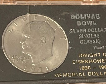 1971 Dwight D. Eisenhower Silver Dollar – Bolivar Bowl klassieke herdenkingsdoos