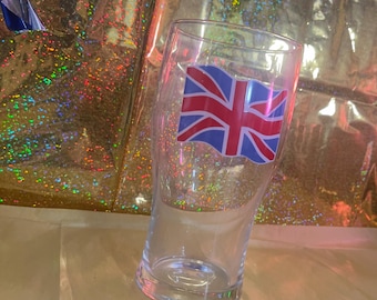 Brits Union Jack-tulptulpglas - klassieke bierkroegbeker met Britse vlag, Groot-Brittannië souvenir