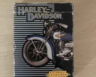 Vintage 1997 Harley-Davidson historische speelkaarten 1903-1950, verzamelbaar motordeck, ruwe doos