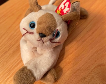 Vintage Ty Beanie Baby Snip Siamese Cat Plush 1996 Retired Original Tags