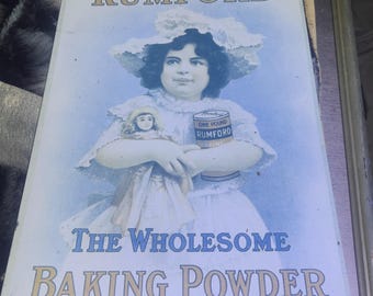 Letrero metálico vintage de Rumford Baking Powder, decoración retro de Wholesome Baking Girl
